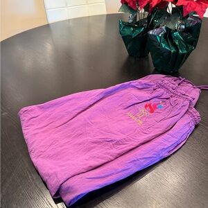 Purple Sweatpants with Embroidered Logo